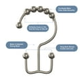 thumbnail image 5 of Siaomo Shower Curtain Rings Hooks, Premium Stainless Steel, Rustproof, Easy Glide, for Bathroom Shower Rods Curtains - Double Hooks-Set of 12, Matte Nickel, 5 of 10