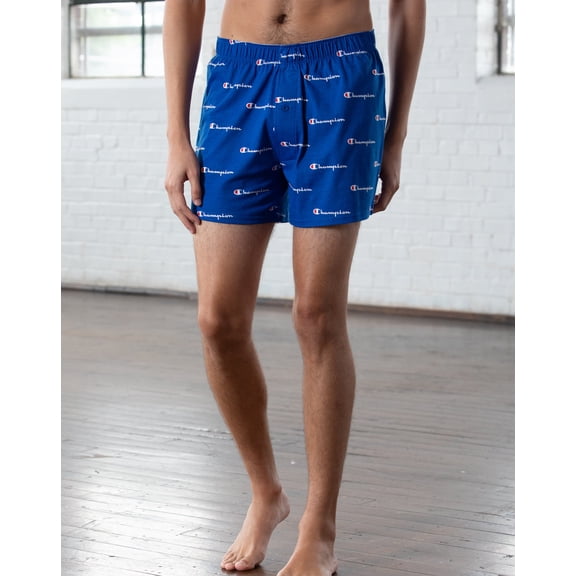 Men's Champion Life C Logo Knit Boxer, 1-Pair Surf The Web M