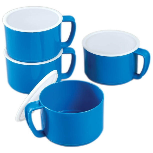 Set of 4 Blue Microwave Bowls with Lids by Chef's Pride