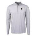 thumbnail image 2 of Men's Cutter & Buck  Gray/White Georgia Bulldogs Big & Tall Virtue Eco Pique Micro Stripe Recycled Quarter-Zip Pullover, 2 of 3