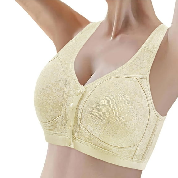Riforla Women Fashion Casual Breathable Tube Top Bra Underwear Without Steel Ring Gathering and Adjusting Bro Bras for Older Women Beige 40