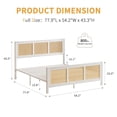 thumbnail image 5 of 4 EVER WINNER Full Size Bed Frame,Rattan Headboard and Footboard, Rattan Bed Frame for Bedroom, No Box Spring Needed, White, 5 of 6