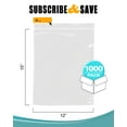 thumbnail image 2 of Pack of 1000 Clear Zipper Bags 12 x 15. Seal Top Polyethylene Bags 12x15. Thickness 2 mil. Plastic Poly Bags for Packing and Storing. Ideal for Industrial, Food Service, Health Needs., 2 of 6