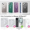 thumbnail image 2 of Magnetic Designed for iPhone 15 Plus Case [Military-Grade Drop Tested] [Compatible with Magnet] Slim Frosted Case for iPhone 15 Plus Case Phone Case (6.7"), Deep Purple, 2 of 12