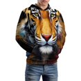 thumbnail image 5 of Colorful Tiger Portrait 3d Sweatshirts Hoodie Fashion Casual Personality Men's Women Street Hoodie Pullovers Long Sleeve Comfortable Top, 5 of 6