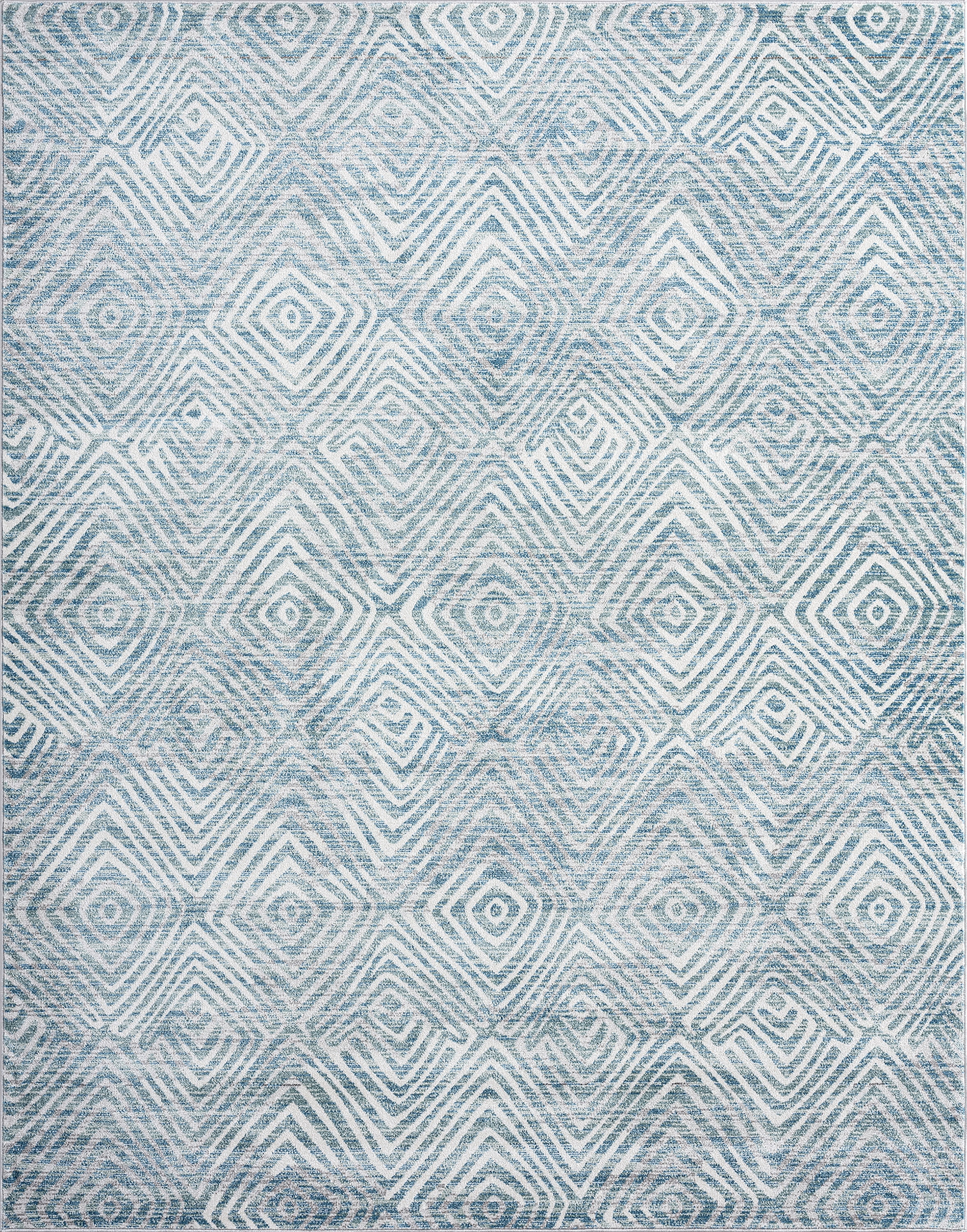 Contemporary 9x12 Area Rug (8'10'' x 12'2'') Abstract Navy, Cream Living Room Easy to Clean
