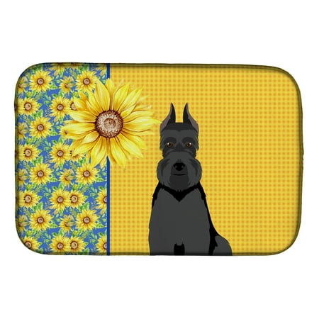 

Summer Sunflowers Black Schnauzer Dish Drying Mat 14 in x 21 in