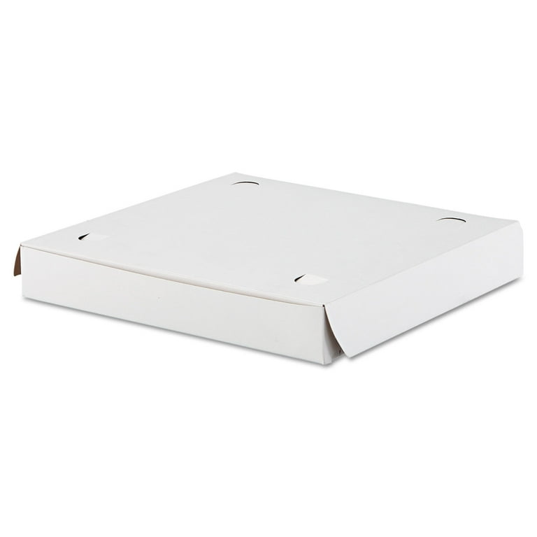 Lock-Corner Pizza Boxes, 16 x 16 x 1.88, White, Paper, 100/Carton Lock-Corner Pizza Boxes, 16 x 16 x 1.88, White, Paper, 100/Carton