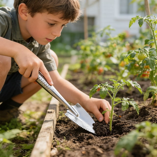 Kit de Herramientas de Jardinería de Acero Inoxidable con Paleta Cultivadora para Plantar En Interiores y Exteriores.