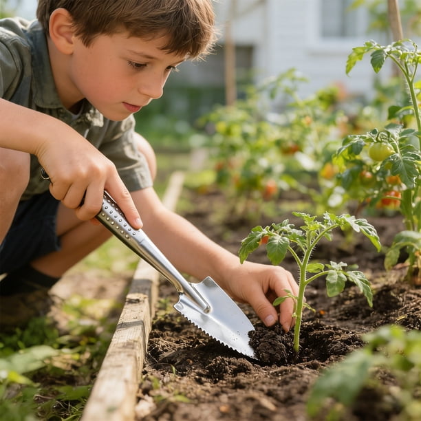 Kit de Herramientas de Jardinería de Acero Inoxidable con Paleta Cultivadora para Plantar En Interiores y Exteriores.