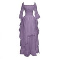 thumbnail image 1 of Robes d'Automne Robe Longue à Manches Longues pour Femmes Robe Longue à Épaules Dénudées Robe de Cosplay Manches Évasées Grande Taille Robe Maxi Couleur Unie, 1 of 3