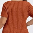 thumbnail image 2 of LNGOOR Été Nouveau T-shirt de Maternité Uni Grande Taille à Col en V, à Rayures, à Manches Courtes, Fendu, pour Femmes Enceintes, 2 of 7