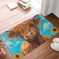 thumbnail image 4 of Vsdgher Cute Cow Sunflowers Art Flannel Anti-Slip Floor Mat Comfort Mat Outdoor Rug, Indoor Outdoor Rugs for Home, Office, Laundry 16''x24''in, 4 of 7