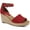 Red, variant on Style & Co. Womens Seleeney Faux Suede Open Toe Wedge Sandals