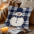 thumbnail image 6 of DIY Latch Hook Pillow Cover Kits Merry Christmas Snowman Grids Stampled Handamade Pillowcase Crochet Yarn Hook and Latch Emboridery Throw Pillow for Home Sofa Decor 43x43cm(1), 6 of 8