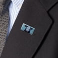 thumbnail image 2 of Brown and White Cow Painting Metal Rectangle Lapel Hat Pin Tie Tack Pinback, 2 of 4