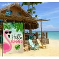thumbnail image 2 of Summer Flamingo Garden Flag 12x18 Vertical Double Sided Tropical Leaves Beach Holiday Outside Decorations Burlap Yard Flag BW642, 2 of 6