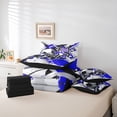 thumbnail image 6 of jejeloiu Soccer Football Sport 7-Piece Bedding Comforter Set,Ball Game Gaming King Bedding Sets,White Black Blue Bed Sheets For Boys Teens,Breathable Home Decor Reversible, 6 of 8