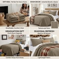 thumbnail image 3 of IR Imperial Rooms 3-Piece Linen Quilt Set, Ultrasonic Embossed Bedspread Soft Lightweight Coverlet, King, Camel, 3 of 10
