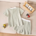 thumbnail image 5 of LIIPEE Casual Summer Outfit Sets For Boys Baby Short Sleeve Cartoon Embroidery Tees Stripes Shorts 2 Piece Set Kids Comfortable Cute Outfits,3-4 Years, 5 of 5