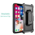 thumbnail image 2 of iPhone X XS Case, Mignova Belt Swivel Clip Full Body Protective Rugged Plastic Heavy Duty Armor Holster Defender Hybrid Case Cover with Kickstand for Apple iPhone X XS  (Black), 2 of 5