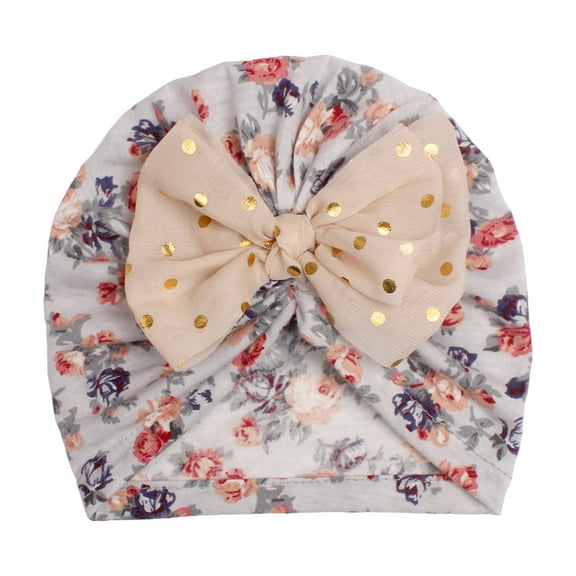 Otqutp Children Turbans Baby Boys Girls Floral Bow Hat Headwear Cap Accessories for 2 to 6 Years Cute Toddler Cap