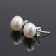 thumbnail image 5 of 1 par de platos S925 Argent Sterling Eau Douce Naturelle Perles Boucles Doreilles Argent Simple Boucles Doreilles, 5 of 5