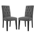 thumbnail image 1 of Modern Contemporary Urban Design Dining Kitchen Room Side Chair, Set of Two, Fabric, Grey Gray, 1 of 5