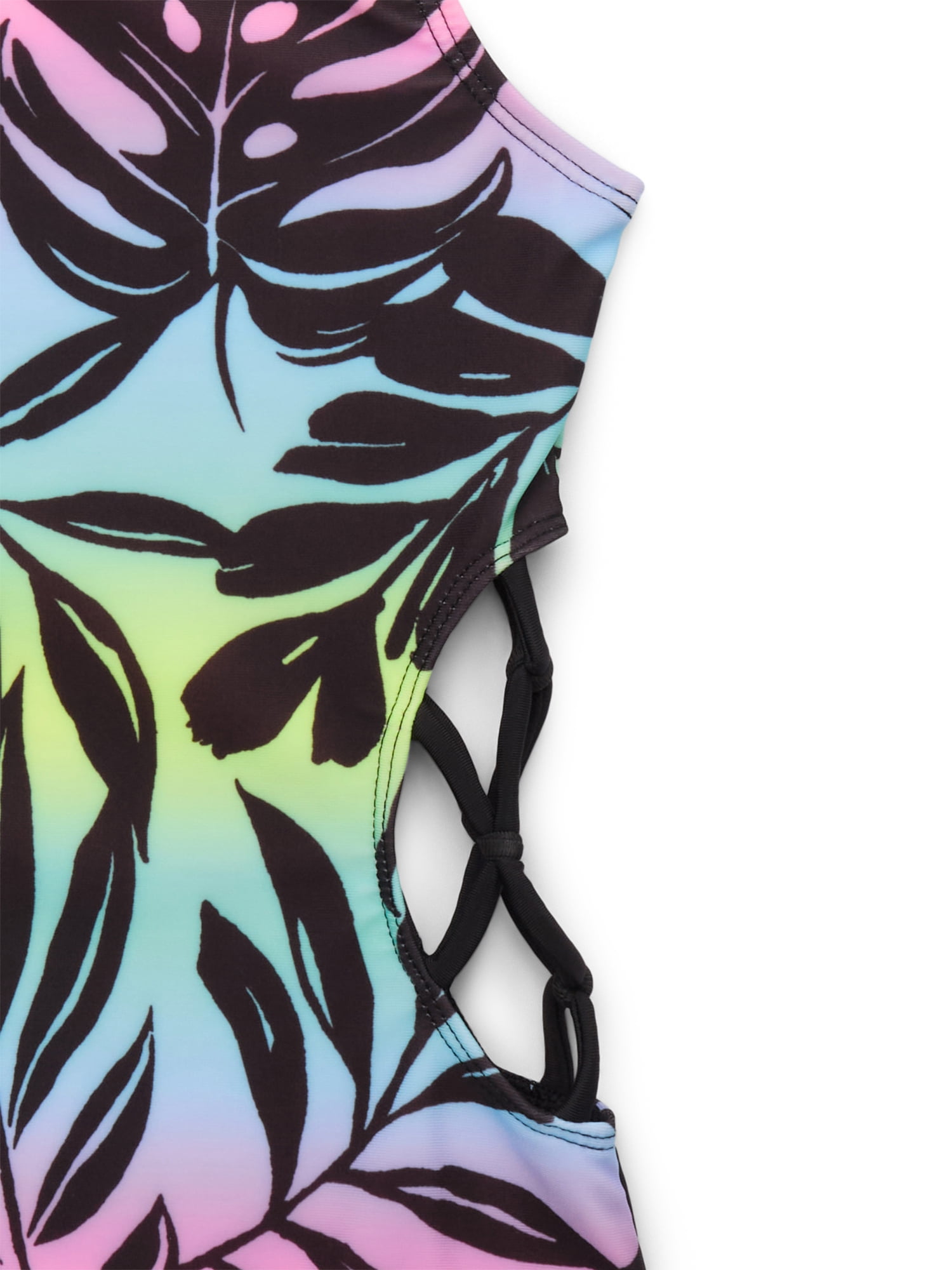 Wonder Nation Girls Printed One Piece Swimsuit, Sizes 4-16