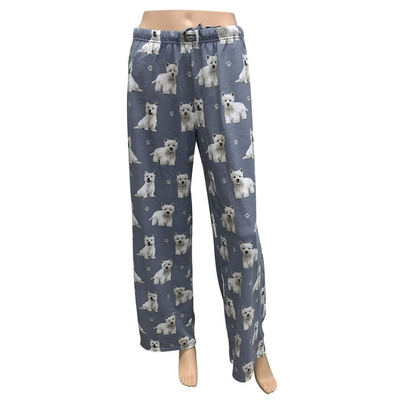 Westie #026 Unisex Lightweight Cotton Blend Pajama Bottoms X-LARGE Perfect for Westie Gifts