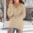thumbnail image 2 of Coerni Unisex Kids and Toddlers' Cotton V-Neck Sweater Long Sleeve Fuzzy Furry Blouse Girls Fall Warm Sweatshirt Tops, 2 of 5