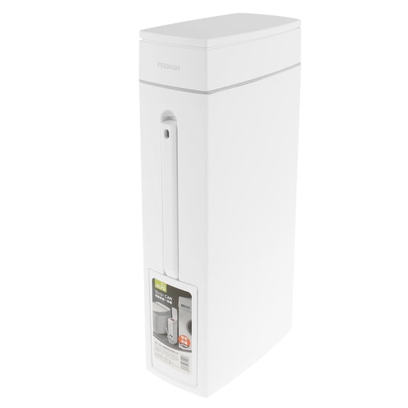 FVKRNYZ Trash Can with Toilet Brush Holder Press-Type Plastic Garbage Can 4.5L Slim Rectangular Trash Bin for Toilet Kitchen