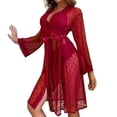 thumbnail image 1 of DPTALR Ladies Transparent Three-piece Lace Underwear Uniform Mesh Tulle Suspender Bathrobe Comfortable Nightgown, 1 of 3
