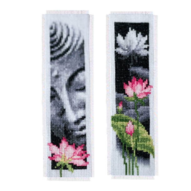 Juegos de costura de 14 ct contados, marcapáginas de flores DIY, Kits de punto de cruz de doble cara FLhrweasw Nuevo