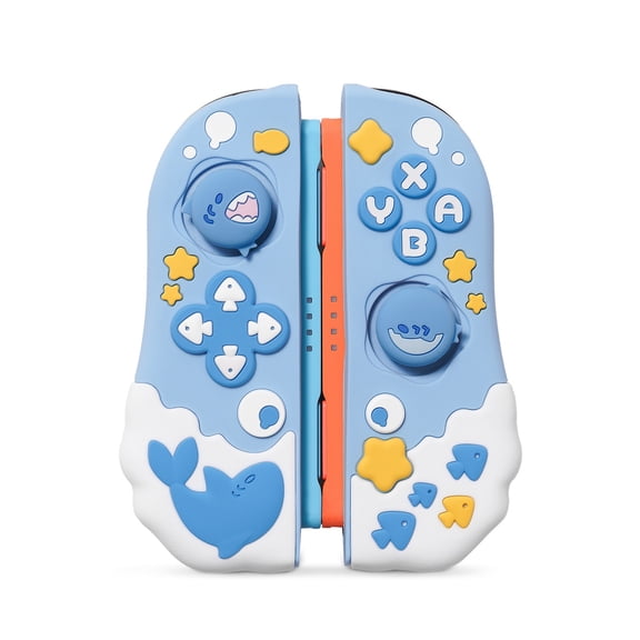 GeekShare Protective Case for Switch 2 Joy Con Controller,Silicone Cover   2 Thumb Grips Shark Party