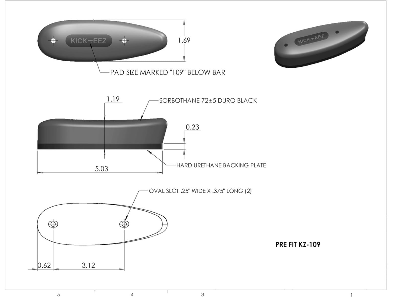 KICK-EEZ Prefit Beretta Recoil Pad