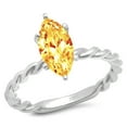 thumbnail image 7 of Solitaire Engagement Ring for Women - 2ct Natural Citrine in 14K White Gold Promise Ring, 7 of 7
