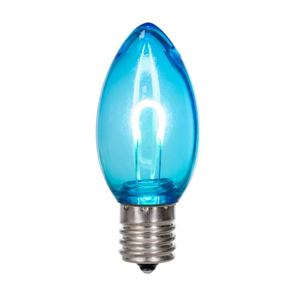 C9 Transp Filament Teal Bulb .6W 25/Bag