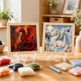 thumbnail image 2 of Fantasy‑Style Dragon Fabric Poke Art Making Kit, 3D Hand‑Punch Wall Art with Wooden Display Frame, Pre‑Cut Fabric Squares, Fun DIY Gift for Adult Mythical Dragon Collectors, 2 of 5