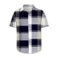 thumbnail image 4 of Awdenio Mens Shirts Casual Plaid Turndown Collar Poket Casual Short Sleeve Buttons Shirt Stretchy, Comfortable Fit for Summer, 4 of 6
