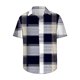 thumbnail image 4 of Blusa y camisa de manga corta con cuello vuelto para hombre, camisa informal con botones y estampado a cuadros, de manga corta y solapa., 4 of 6