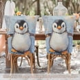thumbnail image 5 of Decorative Chair Back Cover One Size x6 Chair Cover Dining Chair Slipcovers Chair Back Decoration Festival Chair Decoration Super Lovely Little Penguin, 5 of 6