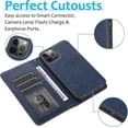 thumbnail image 3 of Funda tipo cartera para iPhone 14 Pro con tarjetero, funda desmontable 2 en 1 para teléfono celular con tapa para mujeres y hombres [bloqueo RFID], carcasa interior de TPU a prueba de golpes, 3 of 5