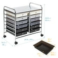 thumbnail image 2 of ECR4Kids 12-Drawer Value Mobile Storage Utility Cart, Craft Organizer, Grey Ombre, 2 of 9