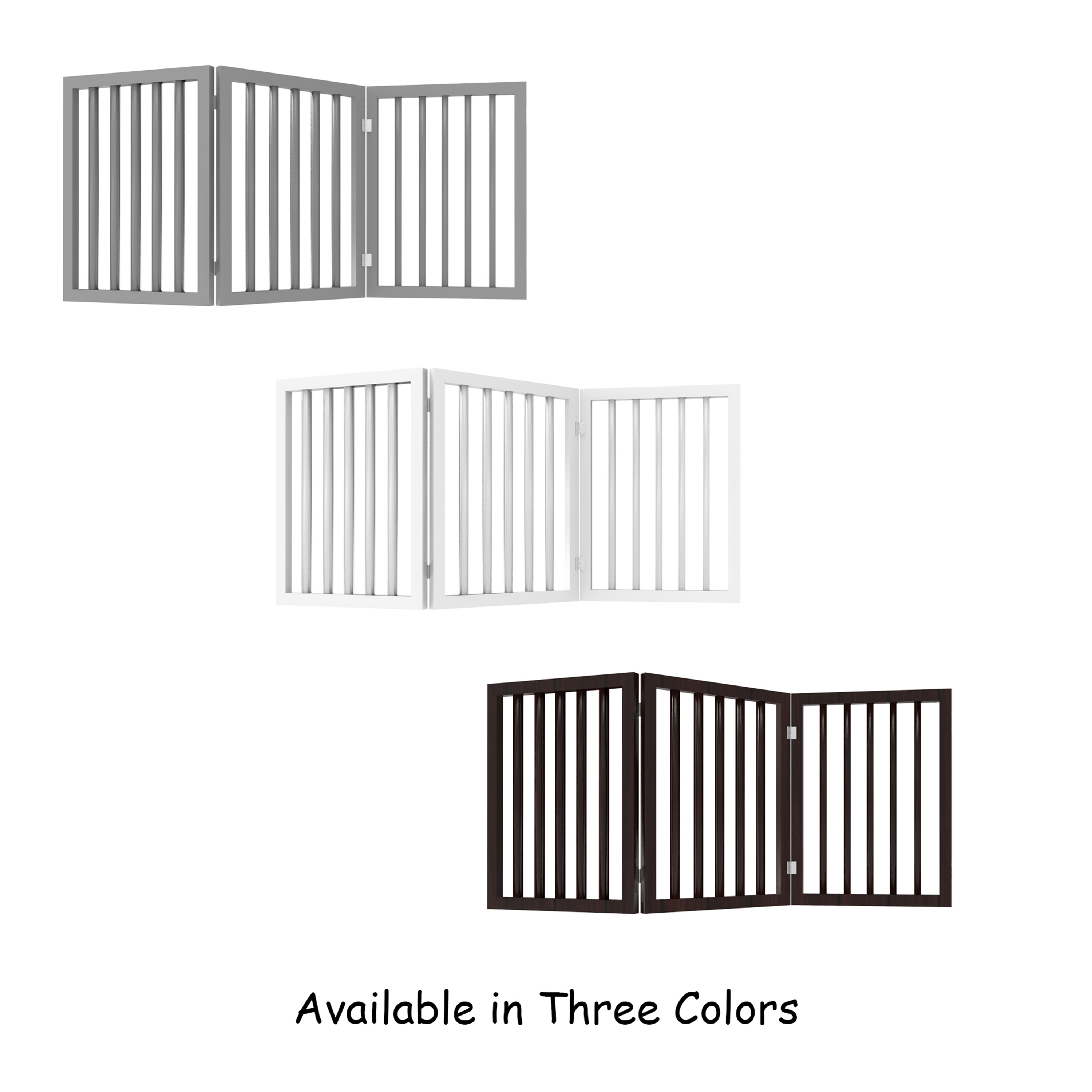 PETMAKER 3-Panel Indoor Foldable Pet Gate for Stairs or Doorways (Brown)