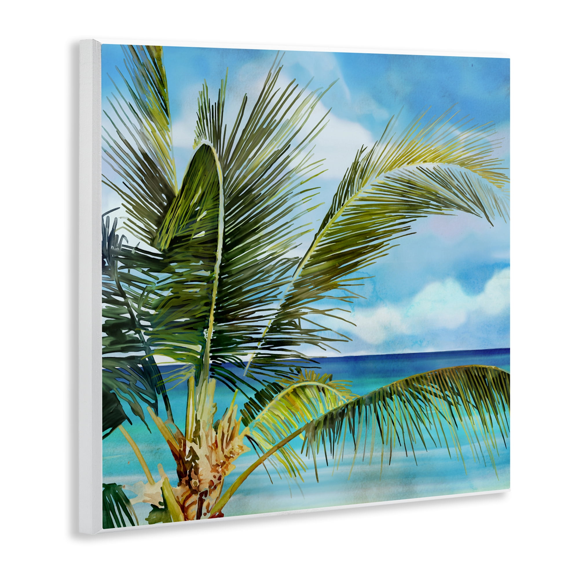 Stupell Industries Lush Palm Watercolor View Wall Plaque Art, design by Mauro Devereaux