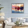 thumbnail image 3 of Stupell Industries Traditional Red & Blue Boats at Sunset Gray Floating Frame Canvas Art, 31 x 25, by Franklyn Gregory, 3 of 8