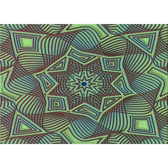 Ahgly Company Machine Washable Indoor Rectangle Transitional Emerald Green Area Rugs, 7' x 9'