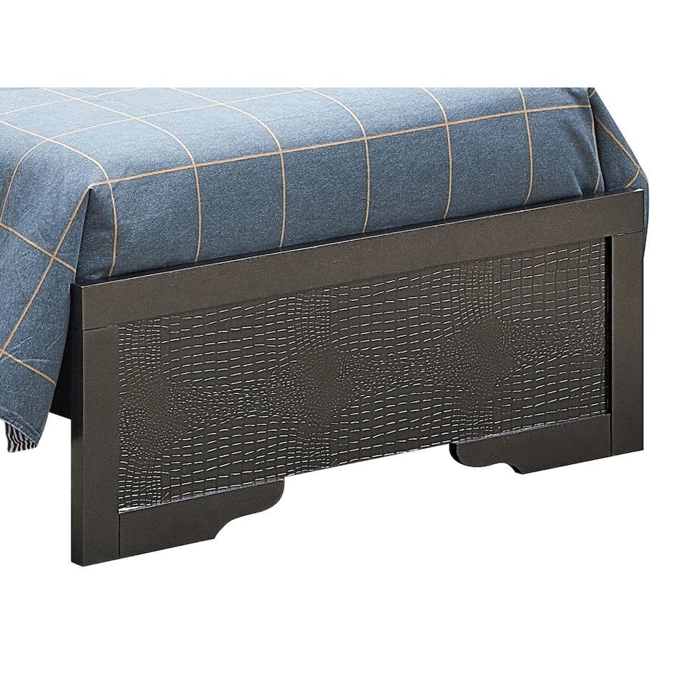 Glory Furniture Lorana Twin Bed in Metalic Black Color