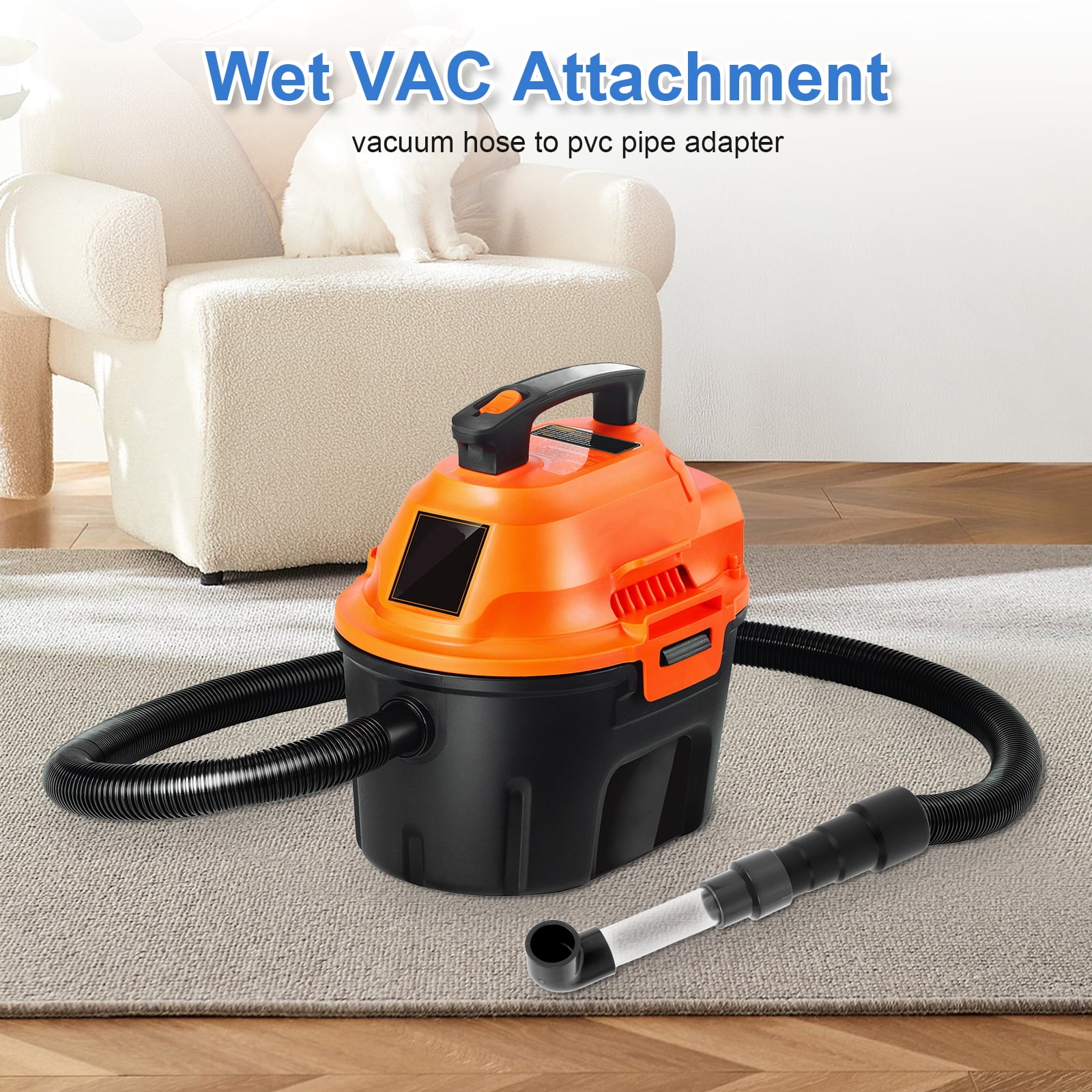 Vacuum Hose to PVC Pipe Adapter Universal AC Drain Lines Vacuum Hose Adapter Quick Connect HVAC Drain Line Cleaner Tool Vacuum Hose Wet Vac Attachment for HVAC